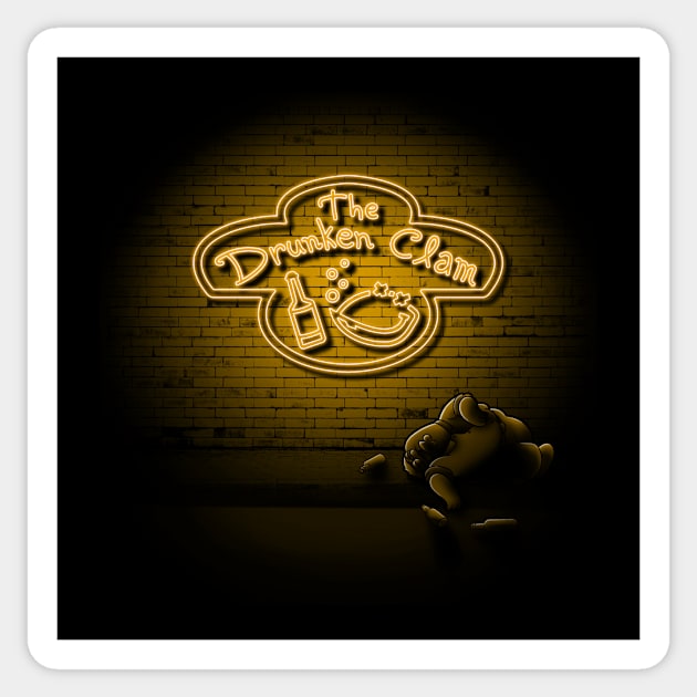 The Drunken Clam Sticker by se7te